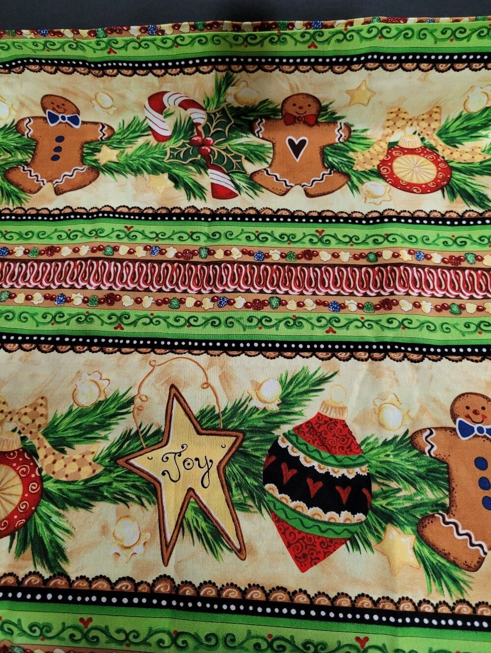 Holiday Gingerbread & Ornaments Sewing Fabric MM Fab Inc (1491)